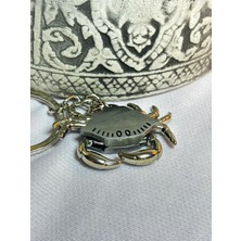 Yengeç Oynar Bacaklı Tasarımlı Gümüş Gri Renk Metal Anahtarlık