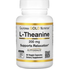 California Gold Nutrition L-Theanine, Alphawave Katkılı, 200 Mg, 60 Bitkisel Kapsül