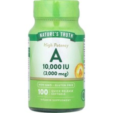 Nature's Truth A Vitamini, Yüksek Potansiyel, 10.000 Iu (3.000 Mcg), 100 Yumuşak Kapsül