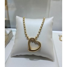 Jade'm Gold Çelik Boş Kalpli Kolye