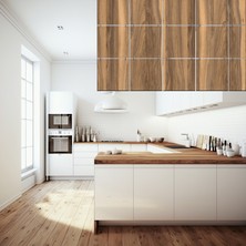 Makta ® Perde Paravan | Lazer Kesim Ahşap Sarkıt Seperatör, 4'lü Panel Levha Seti