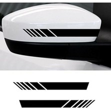 Beta Moda Hub Yan Ayna Oto Şerit Sticker Siyah 6 Adet 15*2 cm