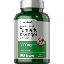 Horbaach Horbäach Turmeric And Ginger Supplement | 3000 Mg 180 Softgel Pills