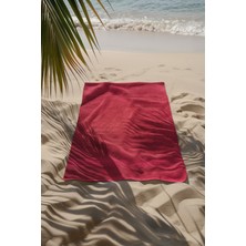 Ellaline Bordo Plaj Havlusu %100 Pamuk Sertifikalı Deniz & Havuz Havlu 70X140CM