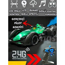 Yıldırım Oyuncak Uzaktan Kumandalı Buharlı LED Işıklı Şarjlı Sesli 2.4 Ghz Çok Yönlü Hareket Kabiliyetli 15 cm Drift Yarış Arabası