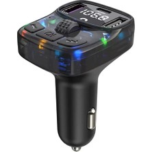 Teknova Aksesuar Araç Şarjı Fm Transmitter 45W Type-C Hızlı Şarjlı Çakmaklık Girişli USB Çalar Bluetooth Bağlantılı Müzik ve Telefon