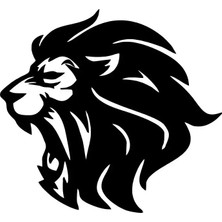 Beta Moda Hub Kükreyen Aslan Oto Sticker Siyah 25 x 25 cm