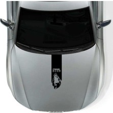 Beta Moda Hub Göktürkçe Türk Kurt Oto Kaput Şerit Sticker 60*15 cm