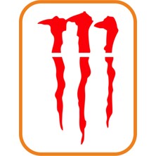 Beta Moda Hub Monster Pençe Far Veya Cam Altı Büyük Oto Sticker Kırmızı 33*20 cm