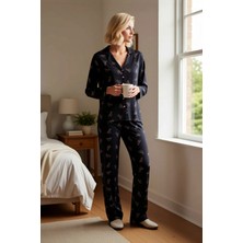 Benerly Kadın Gömlek Yaka Standart Kol Regular Kalıp Pijama Takımı Fonksiyonel Kaliteli %100 Pamuk