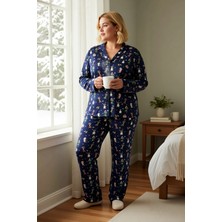 Benerly Kadın Gömlek Yaka Standart Kol Regular Kalıp Pijama Takımı Fonksiyonel Kaliteli %100 Pamuk