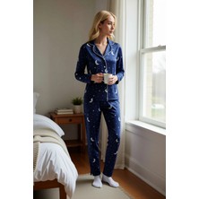 Benerly Kadın Gömlek Yaka Standart Kol Regular Kalıp Pijama Takımı Fonksiyonel Spor