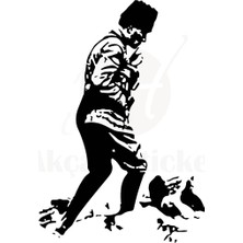Beta Moda Hub Mustafa Kemal Atatürk Oto Sticker Siyah 30*25 cm