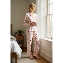 Benerly Kadın Gömlek Yaka Standart Kol Regular Kalıp Pijama Takımı Fonksiyonel Modern