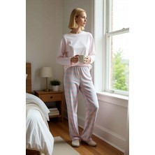 Benerly Kadın Bisiklet Yaka Standart Kol Regular Kalıp Ekose Desen Pijama Takımı Spor