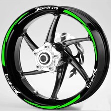 Beta Moda Hub Motosiklet Jant Şeridi Yeşil Reflektifli Dominor Yazılı Sağ-Sol/ön-Arka