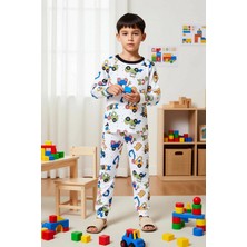 Benerly Erkek Çocuk Bisiklet Yaka Standart Kol Regular Kalıp Baskılı Örme Pijama Takımı Fonksiyonel Spor