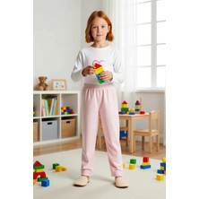 Benerly Kız Çocuk Bisiklet Yaka Standart Kol Uzun Kol Regular Kalıp Örme Baskılı Pijama Takımı Estetik