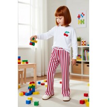 Benerly Kız Çocuk Bisiklet Yaka Standart Kol Regular Kalıp Baskılı Pijama Takımı Fonksiyonel %100 Pamuk