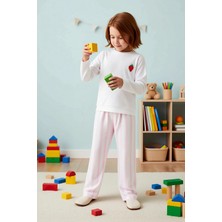 Benerly Kız Çocuk Bisiklet Yaka Standart Kol Regular Kalıp Baskılı Pijama Takımı Fonksiyonel %100 Pamuk