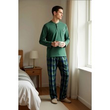 Benerly Erkek Bisiklet Yaka Standart Kol Regular Kalıp Örme Polar Pijama Takımı Şık