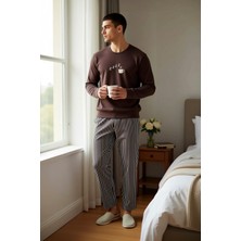 Benerly Erkek Bisiklet Yaka Uzun Kollu Regular Kalıp Sweatshirt ve Boru Paça Pantolon Takımı