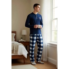 Benerly Erkek Bisiklet Yaka Standart Kol Regular Kalıp Örme Polar Pijama Takımı Şık