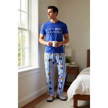 Benerly Erkek Bisiklet Yaka Kısa Kol Regular Kalıp Süprem Hayvan Desenli Pijama Takımı