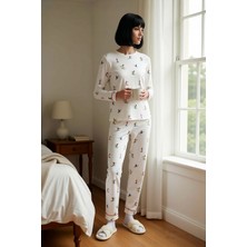 Benerly Kadın Bisiklet Yaka Uzun Kol Regular Kalıp Waffle Örme Pijama Takımı Fonksiyonel Dayanıklı