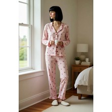 Benerly Kadın Gömlek Yaka Standart Kol Regular Kalıp Örme Pijama Takımı Fonksiyonel Dayanıklı Spor