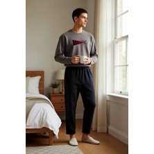 Benerly Erkek Bisiklet Yaka Standart Kol Regular Kalıp Polar Pijama Takımı Fonksiyonel Dayanıklı Şık