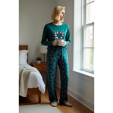 Benerly Kadın Bisiklet Yaka Standart Kol Pijama Takımı Fonksiyonel Dayanıklı Kaliteli Şık %100 Pamuk