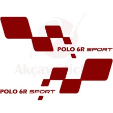 Beta Moda Hub Volkswagen Için Uyumlu Aksesuar Polo 6r Kapı Altı Sag Sol Takım Set Oto Sticker Kırmızı 40*15 cm