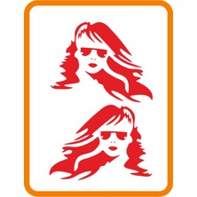 Beta Moda Hub Madonna 2 Adet Sağ-Sol Takım Ticari Araç Oto Sticker 40*30 cm Kırmızı