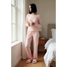 Benerly Kadın Bisiklet Yaka Standart Kol Regular Kalıp Örme Pijama Takımı Fonksiyonel Dayanıklı Şık