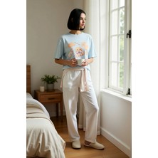 Benerly Kadın Bisiklet Yaka Kısa Kol Regular Kalıp Pijama Takımı Fonksiyonel Dayanıklı Şık %100 Pamuk