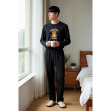 Benerly Erkek Bisiklet Yaka Standart Kol Uzun Kollu Regular Fit Örme Pijama Takımı Spor %100 Pamuk