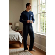 Benerly Erkek Bisiklet Yaka Standart Kol Hayvan Nakışlı Örme Pijama Takımı Fonksiyonel Şık %100 Pamuk