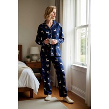 Benerly Kadın Gömlek Yaka Uzun Kol Regular Kalıp Polar Pijama Takımı Fonksiyonel Dayanıklı Estetik