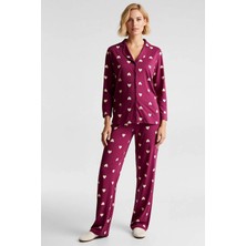 Benerly Kadın Gömlek Yaka Standart Kol Regular Kalıp Pijama Takımı Fonksiyonel Kaliteli %100 Pamuk