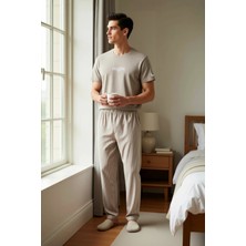 Benerly Erkek Bisiklet Yaka Standart Kol Çizgili Pijama Takımı Regular Kalıp Fonksiyonel Dayanıklı