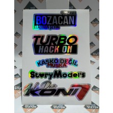 Hologram Kart Araba Arka Cam Yazıları 1 Adet Hologramlı Yeni Model