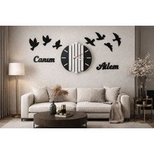 Kuş Temalı Duvar Saati Şık ve Modern Kişiye Özel 40 Cmdir NO47