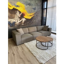 Erduran Mobilya Angelo 3 Modül Sırt Minderli Leke Tutmaz Kumaş Kanepe