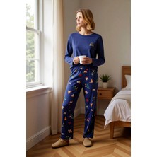 Benerly Kadın Gömlek Yaka Uzun Kol Örme Pijama Takımı Fonksiyonel Dayanıklı Kaliteli Şık