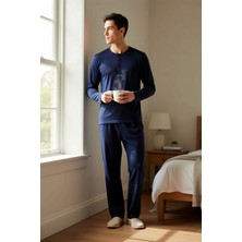 Benerly Erkek Düğmeli Yaka Standart Kol Regular Kalıp Waffle Örme Pijama Takımı Fonksiyonel Modern