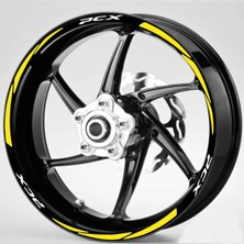 Beta Moda Hub Motosiklet Jant Şeridi Pcx Beyaz Yazı Sarı Şerit Sağ-Sol/ön-Arka