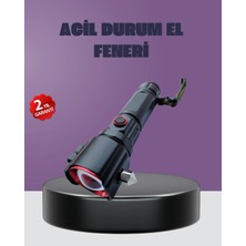 Epilons Güçlü Işıklı El Feneri Acil Durum Çekiç ve Pusula