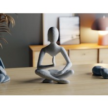 Atölye Matris Yoga Meditasyon Yapan Soyut Heykel Biblo Dekoratif Obje 10 cm Yükseklik 3D Baskı Pla Plastik