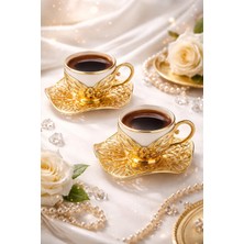 E Orient Türk Kahvesi Sunum Seti 2 Li Metal Kahve Fincan Takımı Kahve Fincanı Damat Fincanı Porselen